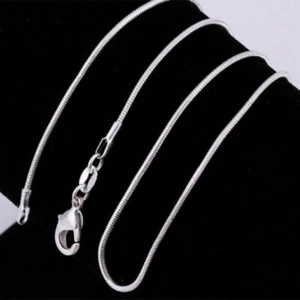 Real Sterling Silver Chain Necklace choker Women Men Thin 18 inch gift DIY charm - Picture 1 of 8