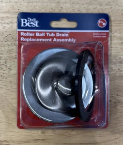 Roller Ball Bathtub Drain Stopper Replacement Assembly Brushed Nickel Push/Pull - Picture 1 of 2