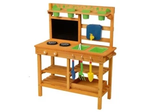Playtive cocina al aire libre cocina de barro madera auténtica cocina de juegos cocina de juegos para niños NUEVO EMBALAJE ORIGINAL - Imagen 1 de 6