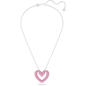 Swarovski Women's Pendant Necklace Una Pink Crystal Rhodium Plated Large 5631931 - Picture 1 of 4