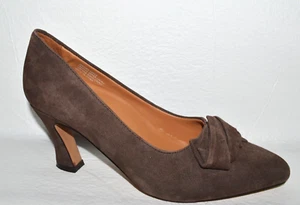 EARTHIES PRANTITNI 7.5 B BROWN SUEDE LEATHER PUMPS HEELS DRESS SHOES EXCELLENT - Picture 1 of 10