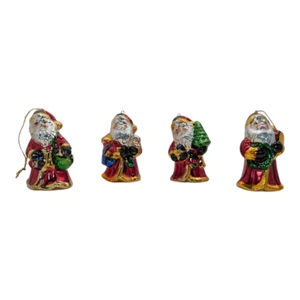 Set Of 4 Santa Collection Christmas Hanging Ornament By Three Hands Corp 1996 - Picture 1 of 8