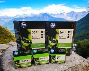 Genuine HP 564XL (5) Black & (2 Packs) Cyan, Magenta & Yellow Ink Cartridges  - Picture 1 of 2