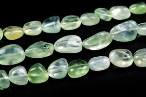 Cuentas pepita de guijarros prehnita verde de 6-10 mm grado AA cuentas sueltas naturales genuinas - Imagen 1 de 4