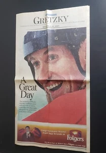 1999 Wayne Gretzky The Toronto Star Newspaper Sections E Hall of Fame - Imagen 1 de 3