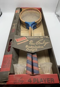 RARE Don Budge Deluxe Badminton Set Original Box Vintage Montgomery Ward - Picture 1 of 7