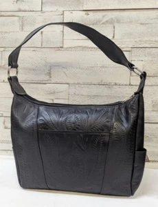 Ropin West Tooled Leather Concealed Carry Purse Black 8468 - Picture 1 of 8