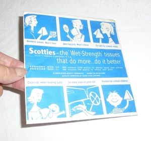 Vintage Handtaschengröße Paket Scotties Taschentücher ~ Vintage Werbemuster - Bild 1 von 8