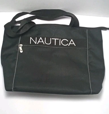 Nautica Carry On Travel Bag Tote Bag Maritime Soft Body Black 13” X 18”X 7inD - Image 1 of 2