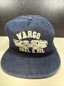 VTG. Wargo Coal & Oil Trucker Hat / Cap Snapback Blue Rope - Picture 1 of 10
