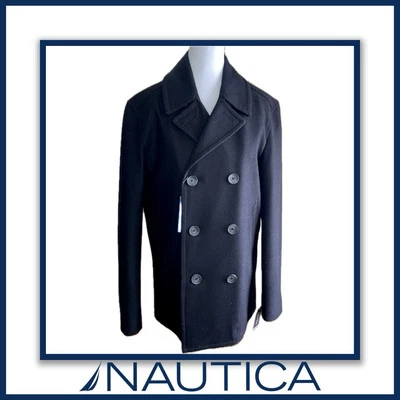 Abrigo Nautica Negro Doble Pecho Guisante - Hombre Talla Pequeña Foto 1 de 4