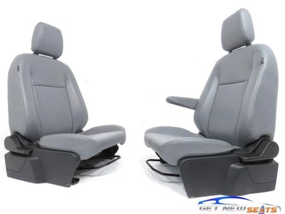 2015 - 2024 Ford Transit Gray Vinyl Front Bucket Seats with Armrests, Mint Used Foto 1 de 4
