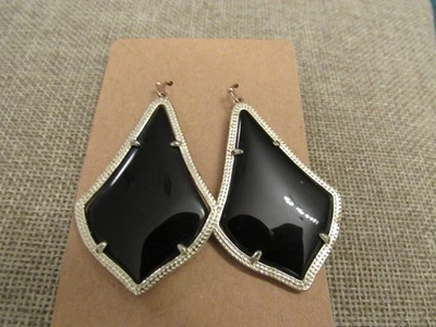 Pendientes Kendra Scott Alexandra - Chapado en oro ágata negra Foto 1 de 3
