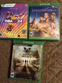 Xbox One Series S X Video Game Lot State Of Decay 2 Civilization NBA Tested 