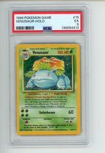 1999 Pokemon Base Set Venusaur 15/102 Unlimited Holo Rare PSA 5 EX - Picture 1 of 2