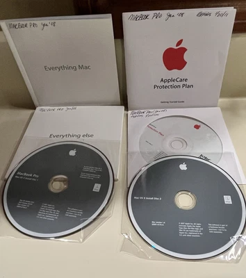 Disco de instalación MacBook Pro OS X 1 y 2 versión 10.5 2007 OEM + libros, pegatinas, etc. Foto 1 de 4