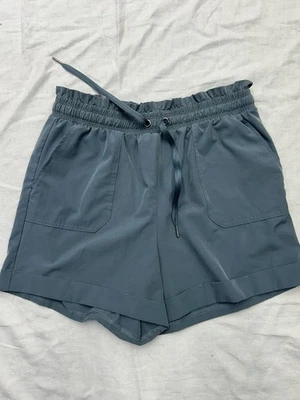 Danskin Mujer Bolsa de Papel Pantalones Cortos Bolsillos Elástico Corbata Cintura, Talla M. 3R Foto 1 de 4