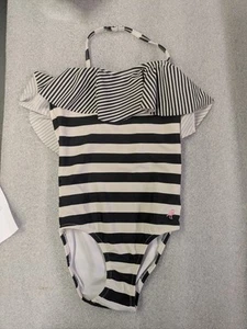 77kids By American Eagle Bathing Suit Swimsuit - Black & White Stripe XS 5/6 - Picture 1 of 2
