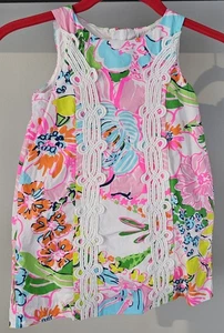 Lilly Pulitzer Girls Toddler 3T Dress Pink Floral Sleeveless Colorful Cotton - Picture 1 of 6