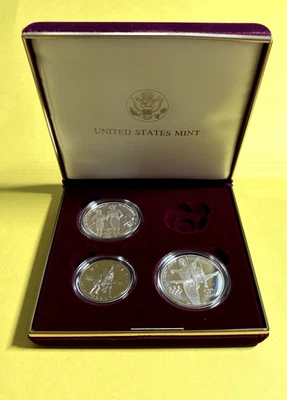 1995 Atlanta Olympics Commem PROOF Silver Dollars-Blind Runner/Rings 1 Clad 50c - Image 1 of 4