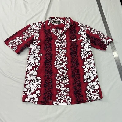 Camisa Hawaiana Royal Creations Para Hombre Mediana Roja Floral Clásica Algodón Hecha en EE. UU. Foto 1 de 4