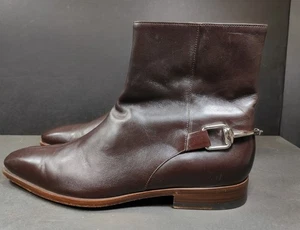 GUCCI TOM FORD BRAUN LEDER REISSVERSCHLUSS PFERD GEBISS CHELSEA STIEFELETTEN US9D  - Bild 1 von 11