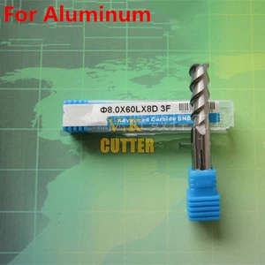 1x cortador de carburo de tungsteno especial para molino final de aluminio 3 flauta diamante 8,0 mm * 8 mm SHK - Imagen 1 de 2