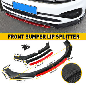 Carbon Fiber Car Front Chin Bumper Lip Spoiler Splitter Protector Universal TOP