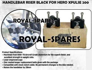 "HANDLEBAR RISER, BLACK" FIT FOR HERO XPULSE 200 - Picture 1 of 22