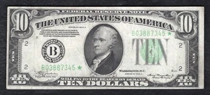 FR. 2006-B* 1934-A $10 *STAR* FRN FEDERAL RESERVE NOTE NEW YORK, NY VERY FINE - Picture 1 of 2