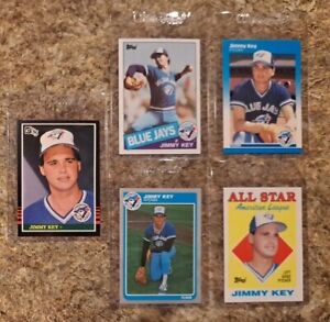 (5) Jimmy Key 1985 Topps Donruss Fleer Rookie card RC 1987 1988 Jays Yankees
