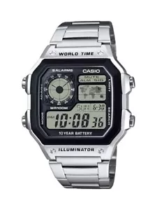 Reloj pulsera Casio AE-1200WHD-1A con esfera digital para hombre - plateado - Imagen 1 de 2