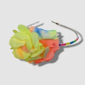 Bari Lynn Kids Girl's White Embellished Crystal Flower Headband - Picture 1 of 4