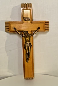 Last Rites Crucifix Cross MCM Sick Call Wooden Cross 13 1/4" x 7 1/2" - Picture 1 of 11