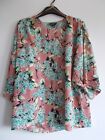 Topshop Kimono Style Top / Loose Jacket    Size 8    Pink & Green Floral