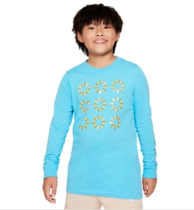Nike Big Boys Sportswear Relaxed Fit Printed T-Shirt, Baltic Blue, Large - Picture 1 of 2