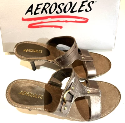 AEROSOLES SHOES: "NAME DAME" SIZE 8-1/2M: BRONZE - NEW IN ORIGINAL BOX - NICE - Image 1 of 4
