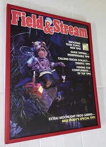 Vintage Framed Miss Piggy Faux Field & Stream Magazine Cover The Muppets Kermit - Picture 1 of 5