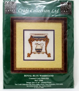 Craft Collection LTD 1998 Royal Blue Washstand Counted Cross Stitch Kit 75966 - Picture 1 of 5