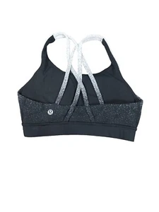 Lululemon Womens Size 2 Energy Sports Bra Black White Speckle Ombre - Picture 1 of 6