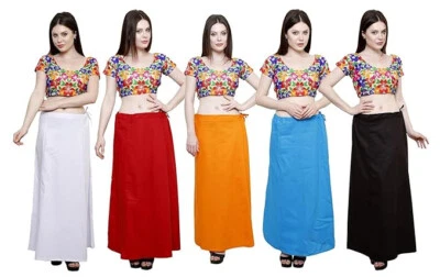 Traditional Readymade Cotton Straight Shapewear Women Girl Saree Underskirt- 5PC - Image 1 of 4