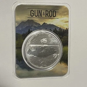 Bass Fisherman Gift Collector Fishing Coin 1 Troy Oz .999 Fine Silver Art Round - Picture 1 of 9