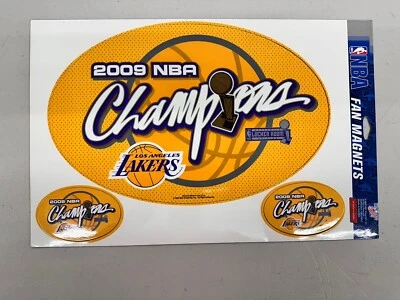 2009 Los Angeles Lakers NBA Champions Magnets Indoor/Outdoor 13.75” x 9”- 4x2.5 - Image 1 of 4