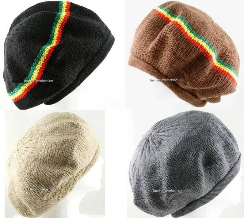 1 Piece 100% Cotton Rasta Tam Beret Cap Hat Crown Reggae Marley Jamaica Size M/L - Image 1 of 1