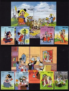 SIERRA LEONE 1990 SG1484-MS92 Set of 8 + 2 MS Disney GB Costumes u/m Cat £19 - Picture 1 of 1