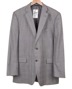 Brooks Brothers Madison ITALY Gray Glen Plaid Check Wool Sport Coat Jacket 44 L - Picture 1 of 6