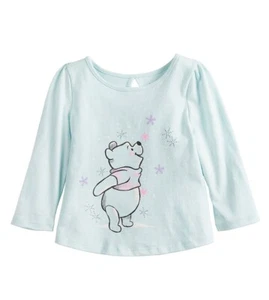 NWT Disney's Baby Girl Winnie the Pooh Green Snowflake Keyhole Shirt (18 Months) - Picture 1 of 9