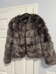 NWT Juicy Couture Faux Mink Coat Size Medium org $398 - Picture 1 of 5