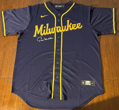 Paul Molitor Autographed Authentic Nike Jersey. Beckett Cert. Milwaukee Brewers. - Image 1 of 4