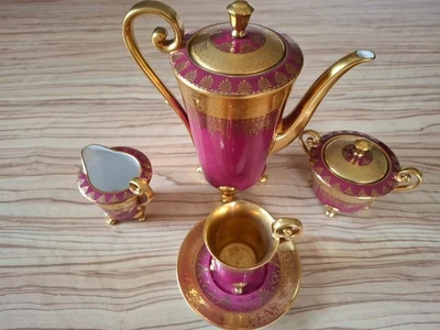 Karlsbader Wertarbeit / Service / Ätzgold / Porzellan / Jugendstil /Selten / Neu - Bild 1 von 4